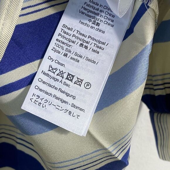 J.crew collection silk blue striped tunic blouse small - Picture 7 of 14